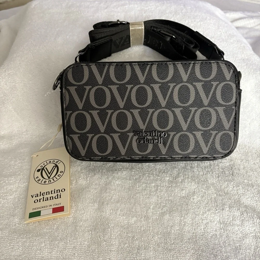 Valentino Orlandi, Camera Bag Black/vovo Crossbody, Shoulder Strap Luxury